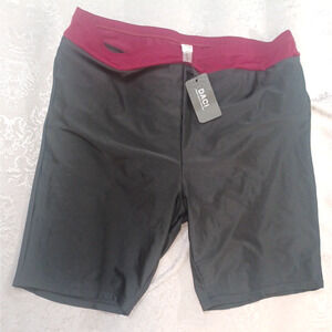 Daci Womens Black Athletic Lined Swim Shorts Sz 22W Stretch Pull On NEW